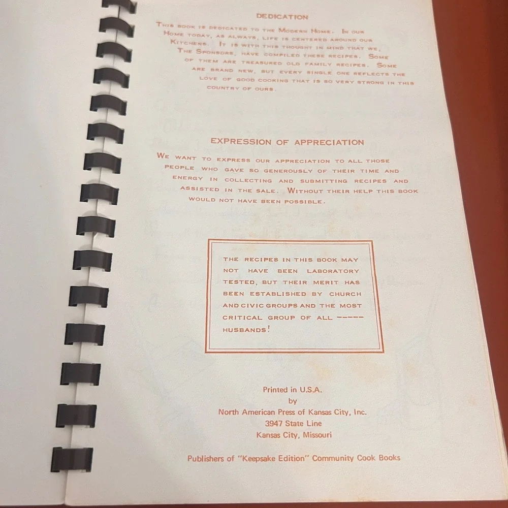 Vintage 1971 Burnt Offerings Greenup County Kentucky Peace Officers Cookbook